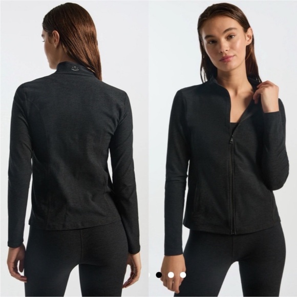 Beyond Yoga Spacedye On The Go Mock Neck Jacket in Darkest Night Small - Picture 1 of 8